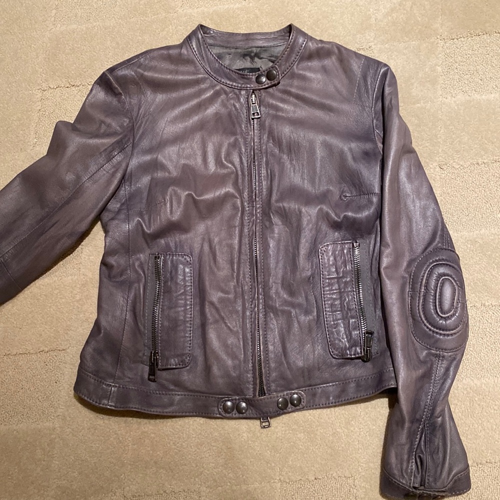 Women’s Italian leather bomber jacket